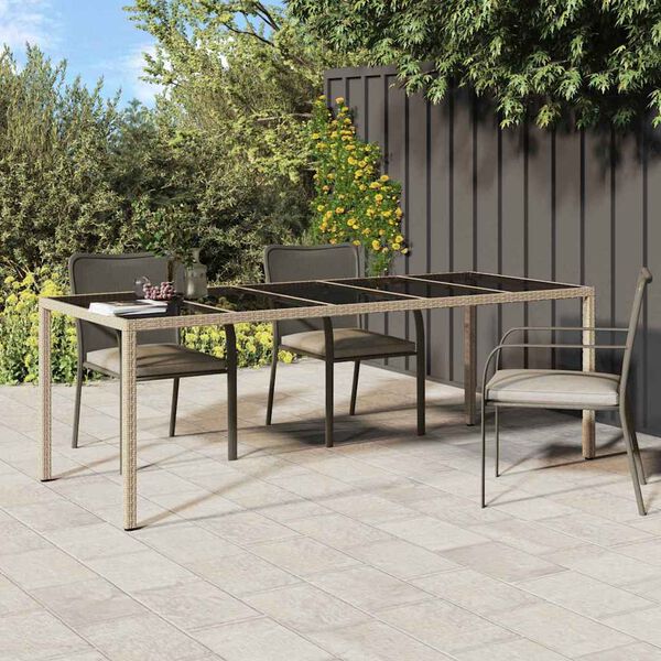 vidaXL Garden Dining Table Beige 98.4 x 39.4 x 29.5 in Poly rattan