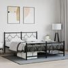 vidaXL Bed Frame Black Steel Full Bed Frame Rectangular Industrial