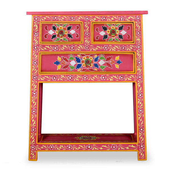 vidaXL Sideboard Multicolor with pink base Solid mango wood Standard