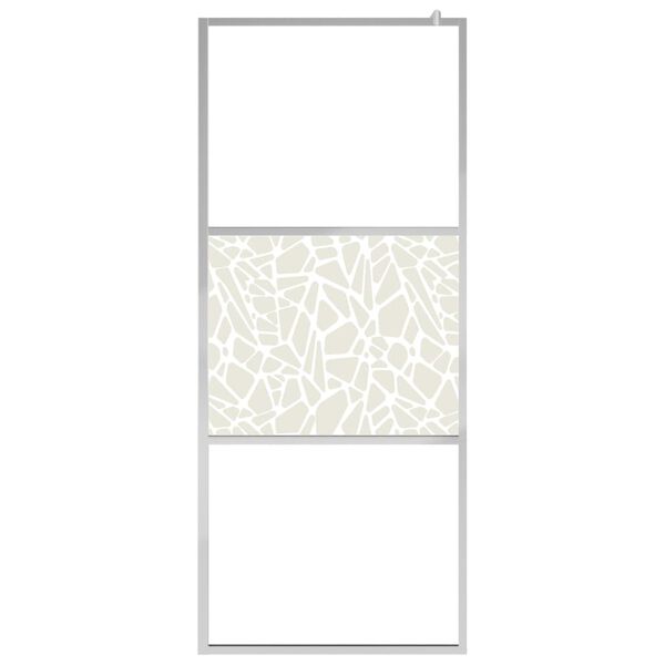 vidaXL Walk-in Shower Wall ESG Glass with Stone Design 31.5"x76.8"