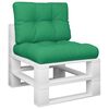 vidaXL Pallet Cushion Set of 2 Green 100% Polyester 23.6 x 23.6 x 4.7 in