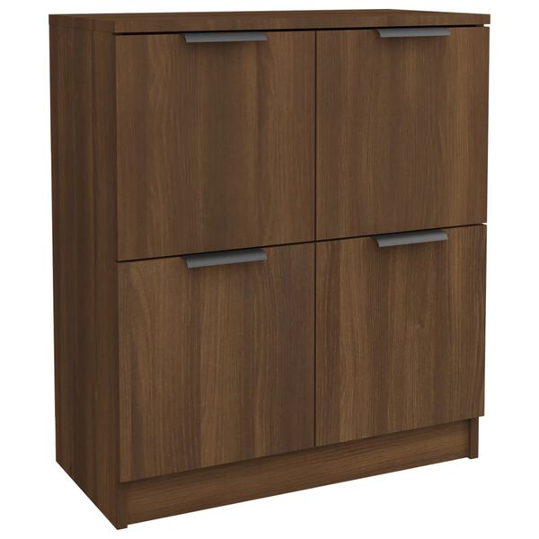 vidaXL Sideboard Set of 2 Brown oak Engineered wood Medium Sideboard