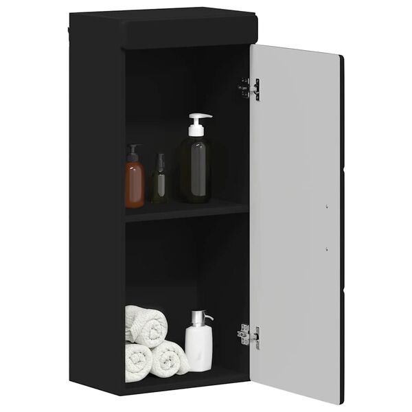 vidaXL Bathroom Wall Cabinet TULUM Black 14.57 x 9.65 x 33.86 in
