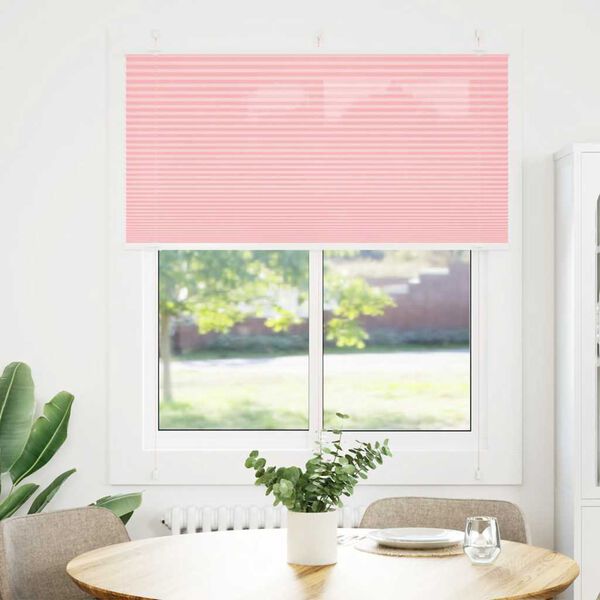 vidaXL Pleated Blind Pink 100% Polyester 45.3 x 59.1 in