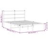 vidaXL Bed Frame White Powder-Coated Steel Full Bed Frame Rectangular