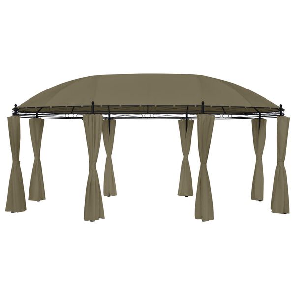 vidaXL Gazebo with Curtains 204.7x137.4x100.4" Taupe 1.97 oz/ft²