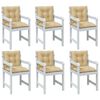 vidaXL Lowback Chair Cushion Set of 6 Melange beige