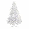 vidaXL Artificial Half Christmas Tree White PVC, steel 82.7 in tall