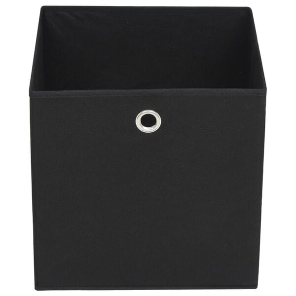 vidaXL Storage Box Set of 4 Black Non-woven fabric 11 in Foldable