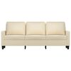 vidaXL 3-seater Sofa Cream Fabric (100% polyester), Metal, Textilene