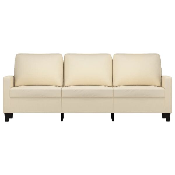 vidaXL 3-seater Sofa Cream Fabric (100% polyester), Metal, Textilene