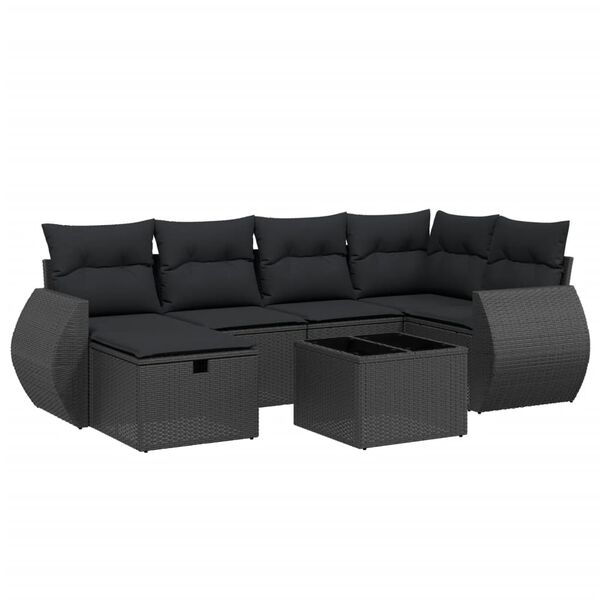 vidaXL Garden Sofa Set Black