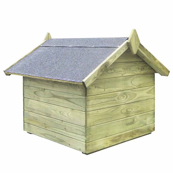 vidaXL Dog House Green Impregnated pinewood Medium Durable Dog House