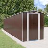 vidaXL Garden Shed Dark Brown Galvanized Steel Large Garden Shed