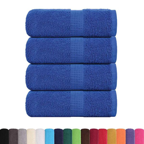 vidaXL Guest Towel Set of 4 Blue 100% Cotton 11.8 x 19.7 in