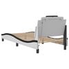 vidaXL Bed Frame "Viana" with LED without Mattress White and Black 31.5"x78.7"