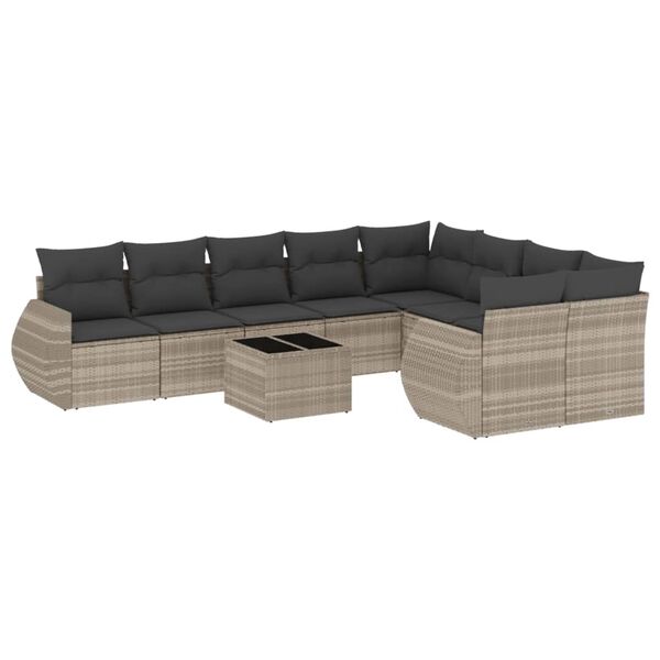 vidaXL Garden Sofa Set Light grey, dark grey