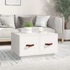 vidaXL Coffee Table White Solid pine wood, faux leather (100% PU)
