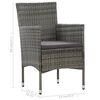vidaXL Dining Set Grey, Brown Poly rattan, acacia wood, powder-coated steel