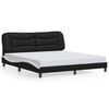 vidaXL Bed Frame with LED without Mattress "Hvar" Black and White 72"x83.9"
