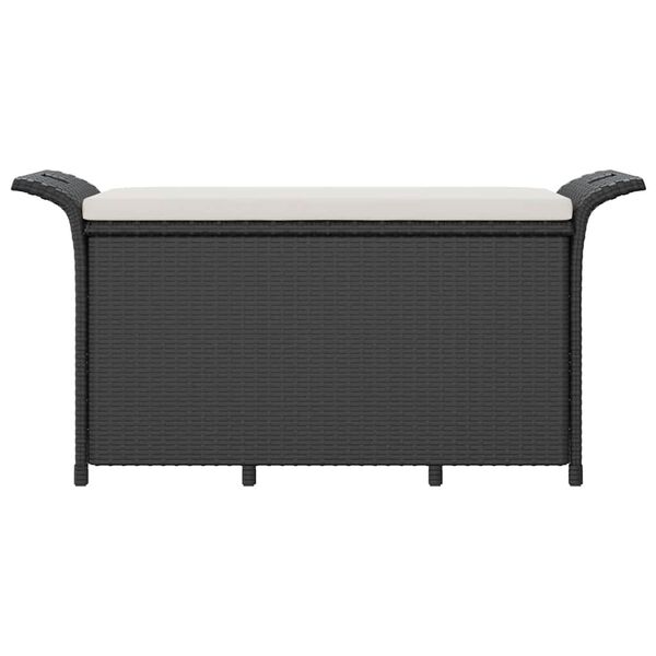 vidaXL Garden Bench Black Polyethylene with rattan look