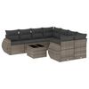 vidaXL Garden Sofa Set Gray Poly rattan 9 pieces Modular