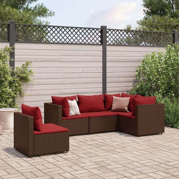 vidaXL Patio Lounge Set Brown