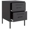 vidaXL Bedside Cabinet Set of 2 Black Steel Compact Bedside Cabinet