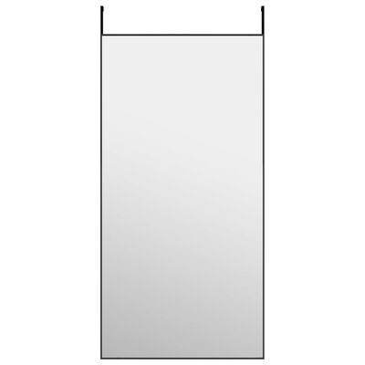 vidaXL Door Mirror Black 19.7"x39.4" Glass and Aluminum