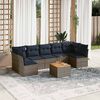 vidaXL 8 Piece Patio Sofa Set with Cushions Gray Poly Rattan