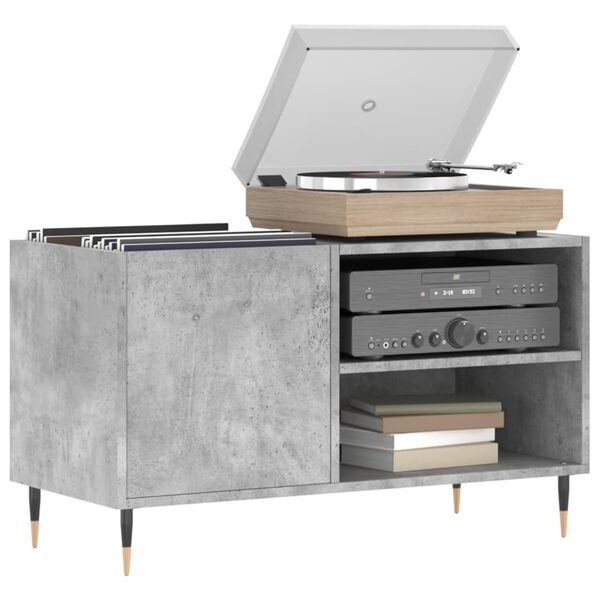 vidaXL Record Cabinet Concrete Grey Engineered wood, iron