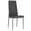 vidaXL Dining Chair Set of 2 Grey Faux leather, Wood, Steel Standard