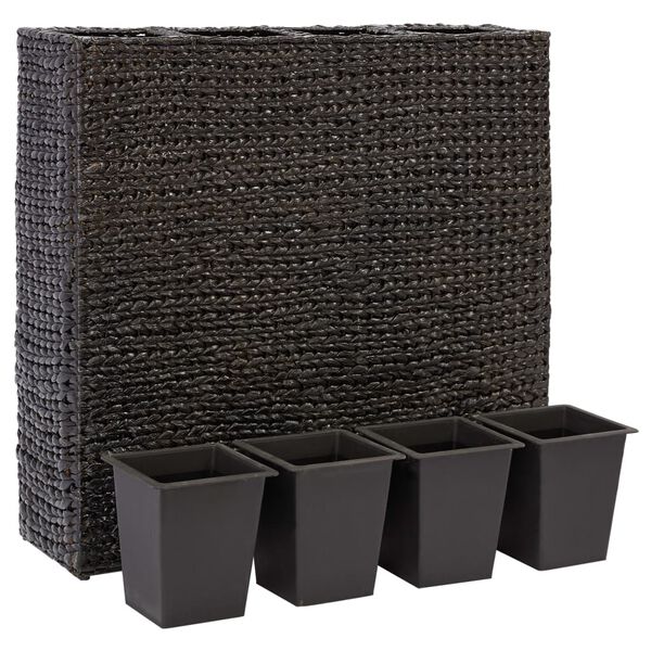 vidaXL Raised Bed Black Water hyacinth, Plastic, Steel Large Planters