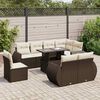 vidaXL Garden Sofa Set Brown, Cream White
