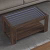 vidaXL Coffee Table Brown Oak Engineered Wood, Glass Medium Coffee Table