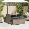 vidaXL 3 Piece Patio Dining Set with Cushions Grey Poly Rattan