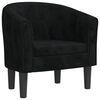 vidaXL Tub Chair Black Velvet (100% Polyester), Pinewood, Plywood, Foam