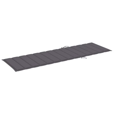 Long grey chaise lounge mat laid flat.