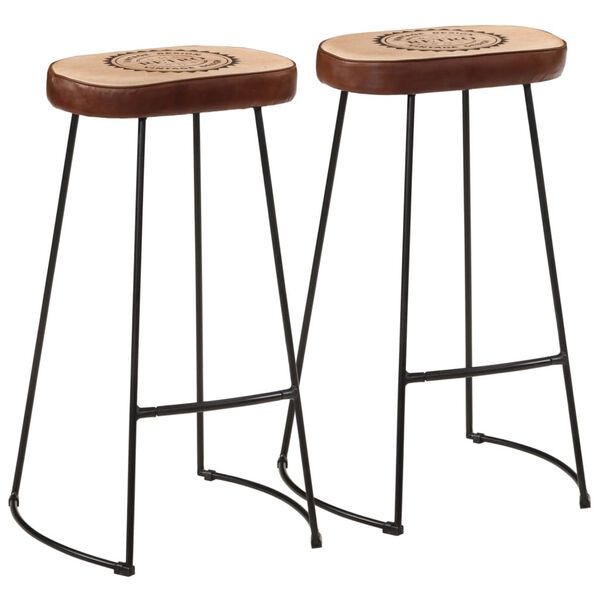 vidaXL Bar Set Dark Brown Solid Rough Mango Wood, Powder-Coated Iron