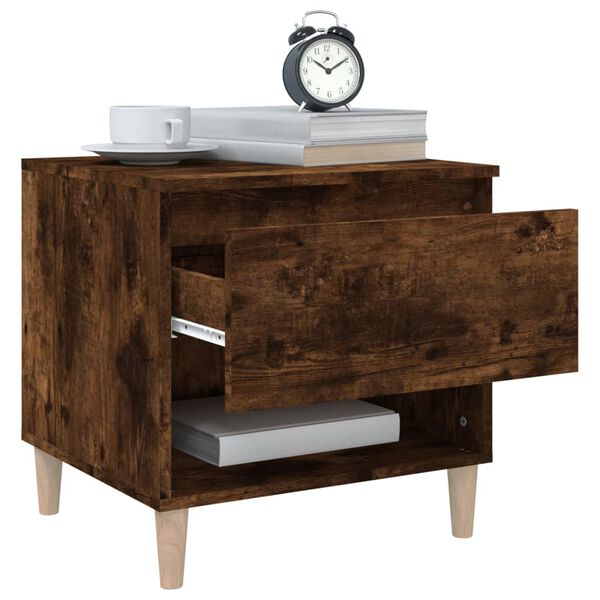 vidaXL Bedside Table Set of 2 Smoked oak