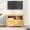 vidaXL TV Cabinet Brown Solid Pine Wood Medium TV Cabinet Rectangular