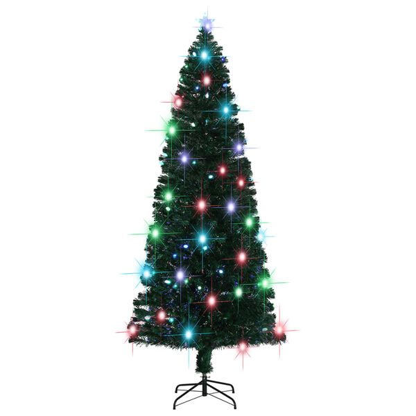 vidaXL Christmas Tree Green Fibre optic, steel 8 ft Christmas Tree