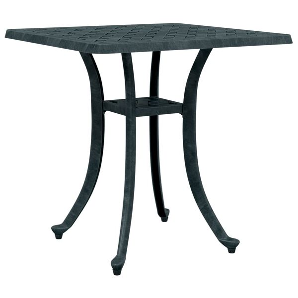 vidaXL Garden Table Green Cast Aluminum 20.9 in Decorative Inlays