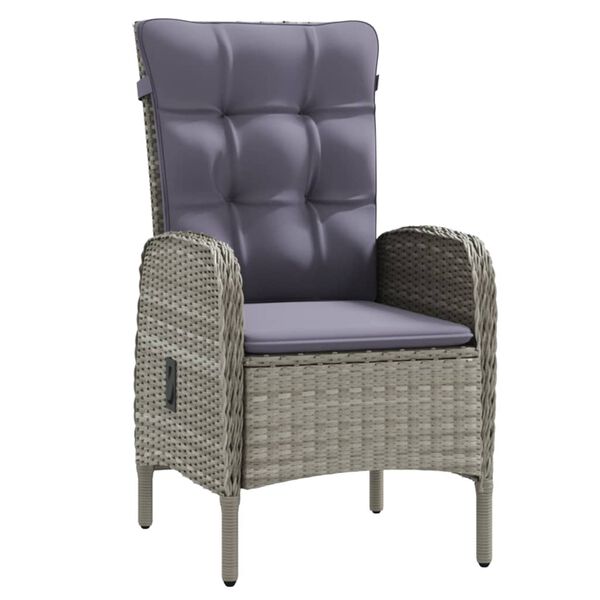 vidaXL Garden Dining Set Grey and Black PE Rattan Large Ergonomic