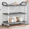 vidaXL 3-Tier Trolley Gray 39"x19.7"x37.8" Aluminum