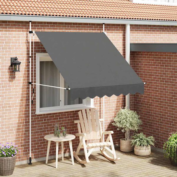 vidaXL Window Awning Anthracite Polyester with PU coating and steel frame