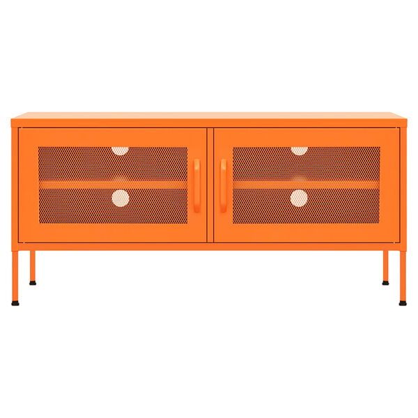 vidaXL TV Cabinet Orange Steel Small to Medium TV Cabinet Rectangular