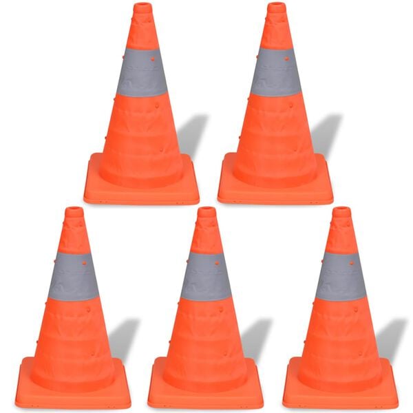 vidaXL 5 Pop-up Traffic Cones 16.5 "