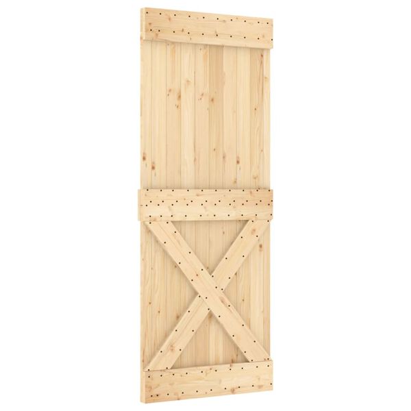 vidaXL Sliding Door with Hardware Set 31.5x82.7" Solid Wood Pine