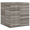 vidaXL Cushion Box Grey PE Rattan, Powder-Coated Steel Large Cushion Box